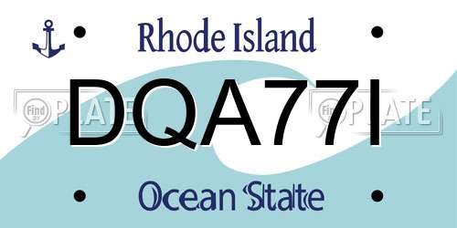 DQA77I Rhode Island License Plate