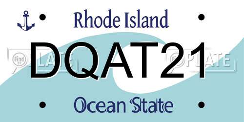 DQAT21 Rhode Island License Plate