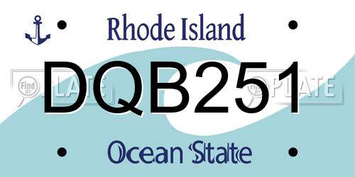 DQB251 Rhode Island License Plate