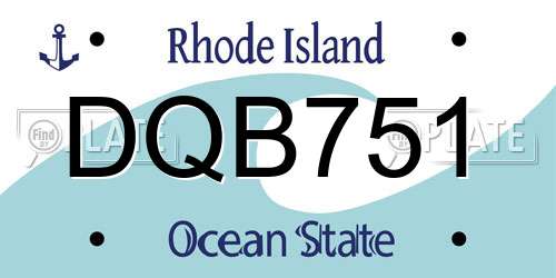 DQB751 Rhode Island License Plate