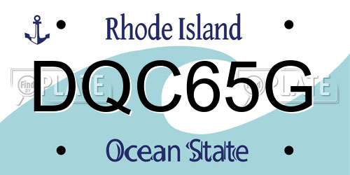 DQC65G Rhode Island License Plate