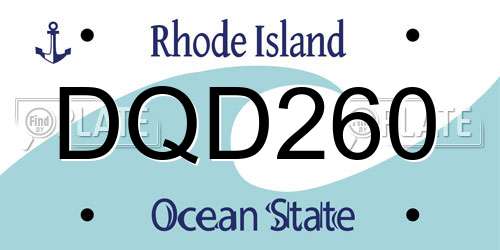 DQD260 Rhode Island License Plate