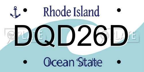 DQD26D Rhode Island License Plate