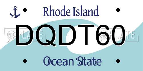 DQDT60 Rhode Island License Plate