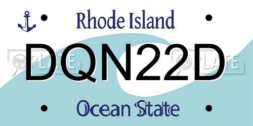 DQN22D Rhode Island License Plate