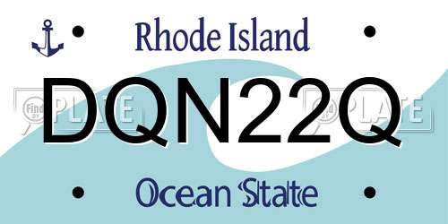 DQN22Q Rhode Island License Plate