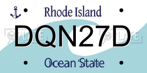 DQN27D Rhode Island License Plate