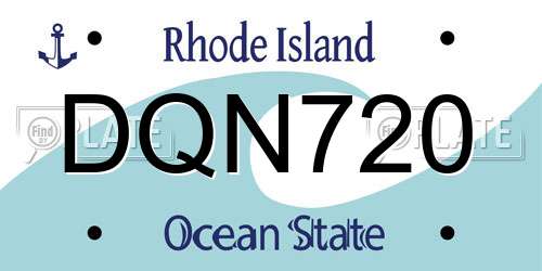DQN720 Rhode Island License Plate