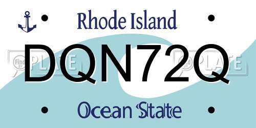DQN72Q Rhode Island License Plate
