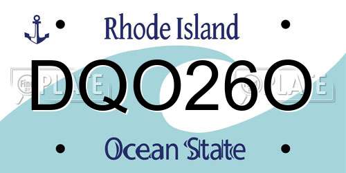 DQO26O Rhode Island License Plate