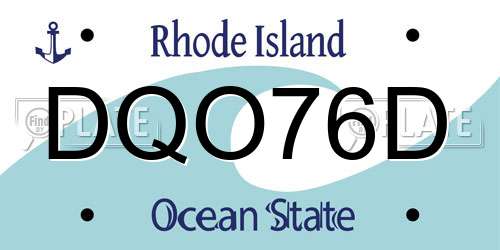 DQO76D Rhode Island License Plate