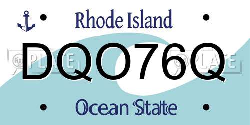 DQO76Q Rhode Island License Plate