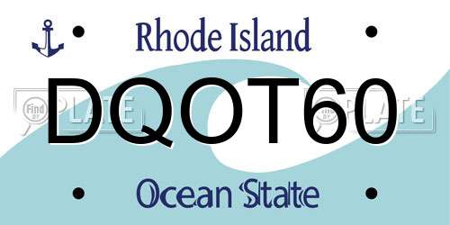 DQOT60 Rhode Island License Plate