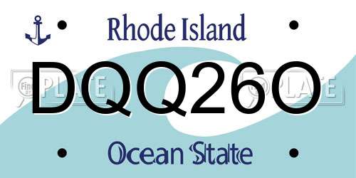 DQQ26O Rhode Island License Plate