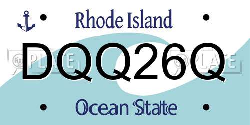 DQQ26Q Rhode Island License Plate