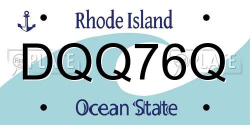 DQQ76Q Rhode Island License Plate