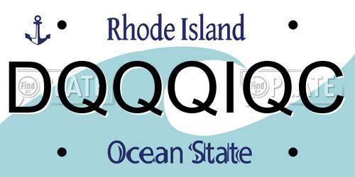 DQQQIQC Rhode Island License Plate