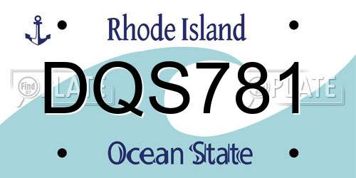 DQS781 Rhode Island License Plate
