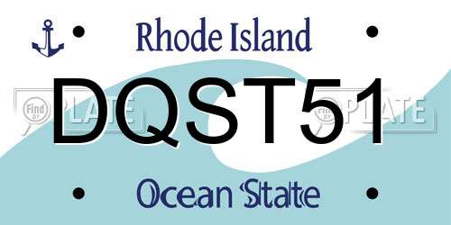 DQST51 Rhode Island License Plate