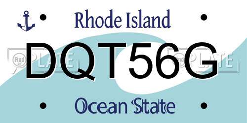 DQT56G Rhode Island License Plate