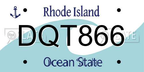 DQT866 Rhode Island License Plate
