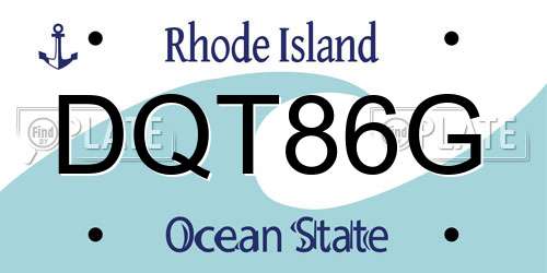 DQT86G Rhode Island License Plate