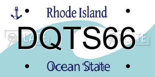DQTS66 Rhode Island License Plate