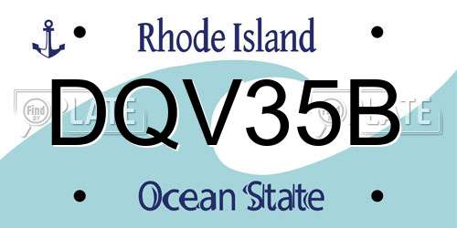 DQV35B Rhode Island License Plate