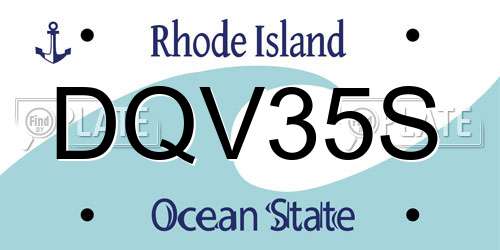 DQV35S Rhode Island License Plate