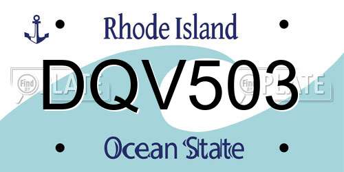 DQV503 Rhode Island License Plate