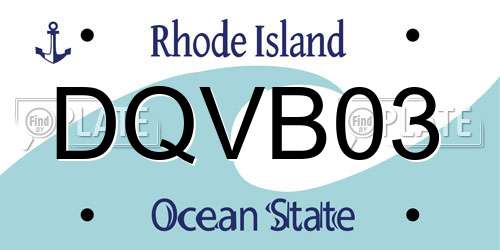 DQVB03 Rhode Island License Plate