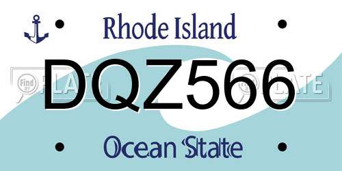 DQZ566 Rhode Island License Plate