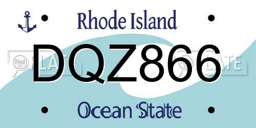 DQZ866 Rhode Island License Plate