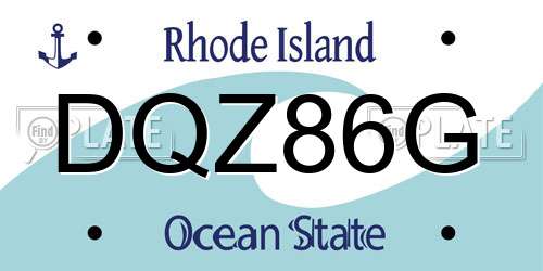 DQZ86G Rhode Island License Plate