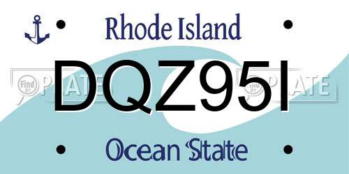 DQZ95I Rhode Island License Plate