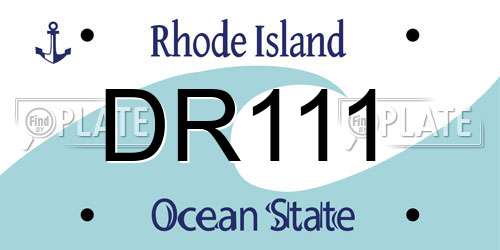 DR111 Rhode Island License Plate