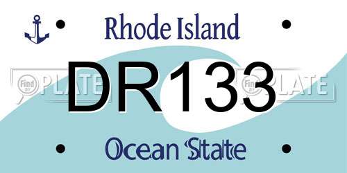 DR133 Rhode Island License Plate