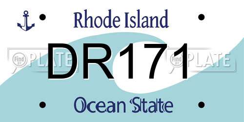 DR171 Rhode Island License Plate
