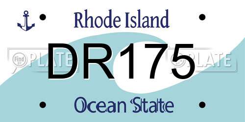 DR175 Rhode Island License Plate