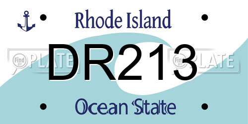 DR213 Rhode Island License Plate