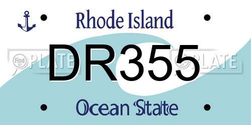 DR355 Rhode Island License Plate