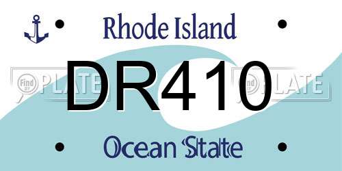 DR410 Rhode Island License Plate