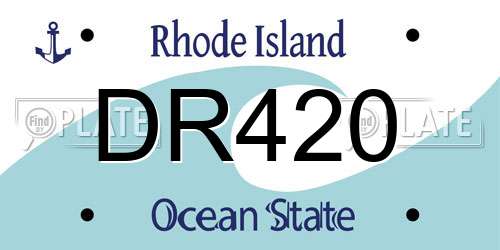 DR420 Rhode Island License Plate