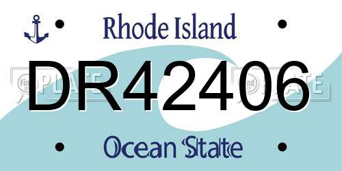 DR42406 Rhode Island License Plate