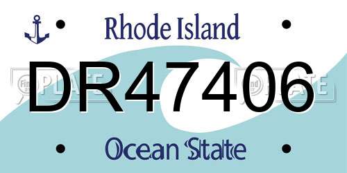 DR47406 Rhode Island License Plate