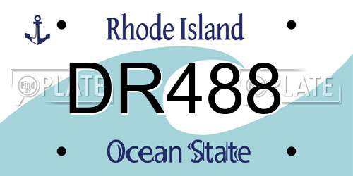 DR488 Rhode Island License Plate