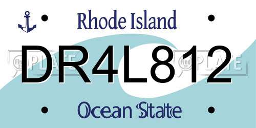 DR4L812 Rhode Island License Plate