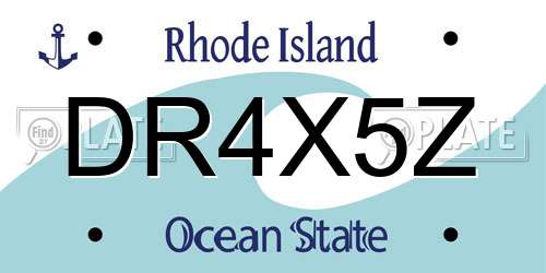 DR4X5Z Rhode Island License Plate