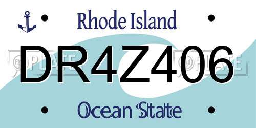 DR4Z406 Rhode Island License Plate