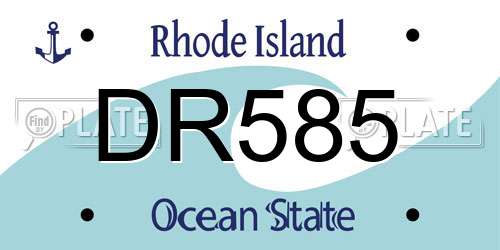 DR585 Rhode Island License Plate